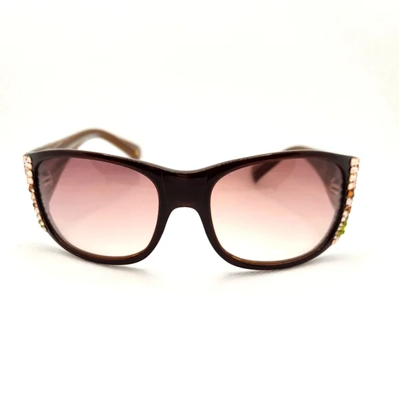 Women\'s Swarovski Embellished Sunglasses Brown Amazon.com: Swarovski Women main image 3